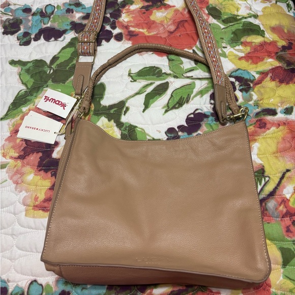 Lucky Brand Beige Leather Shoulder Bag - Picture 2 of 4